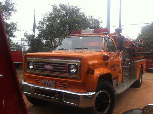 Fire truck, Orange Chevy front