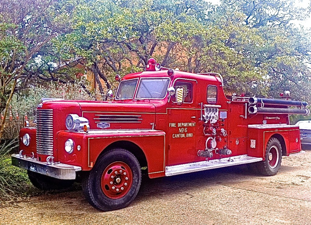 Mighty 1955 Pirsch Fire Truck at Law Office in Georgetown, TX | ATX Car