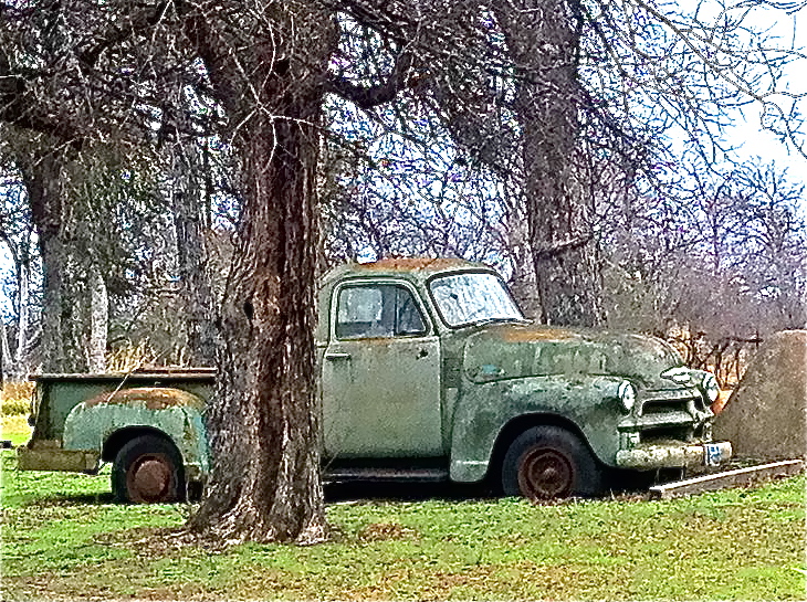 Truck in a Field, East Austin TX