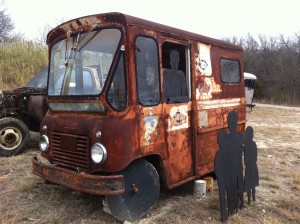 rusty van in East Austin