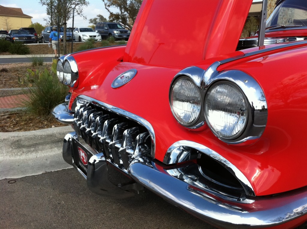 Red and White Corvette front