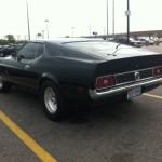 Black Mustang Mach rear view