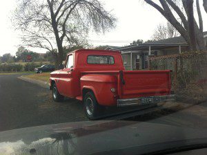 Red 60s Chevy Pickup 2