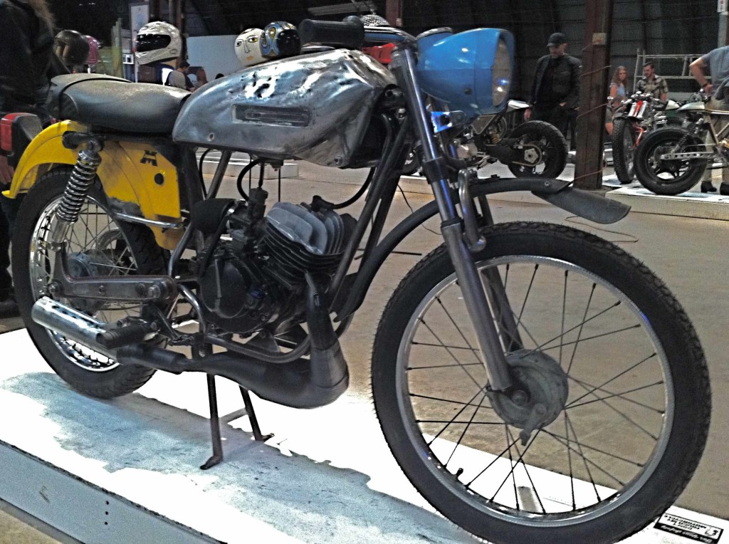Small vintage motorcycle at show