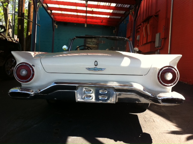 White Thunderbird rear at Speed Shop
