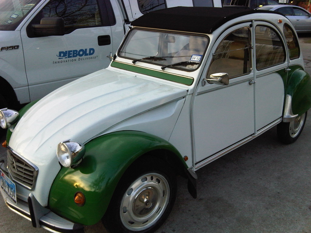 White and Green Citroen in Austin