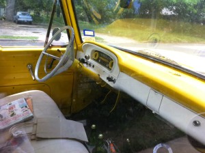 Yellow Ford F100 Interior
