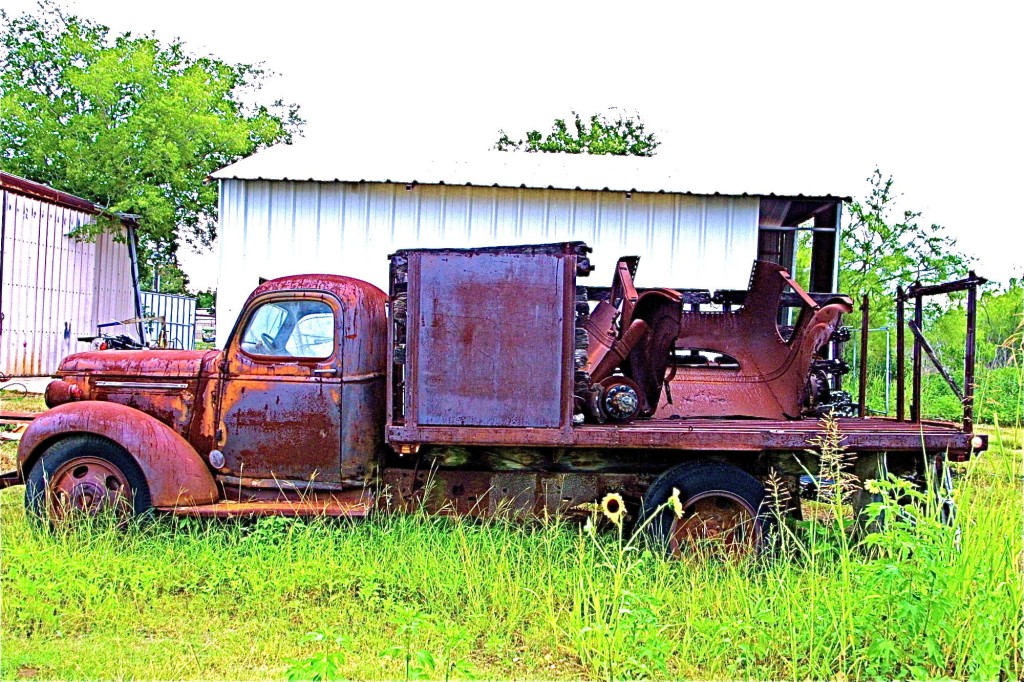Vintage Big Ford Truck in Lockhart Field
