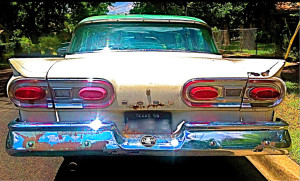 1958 Ford Sedan in Bouldin Creek, Rear View