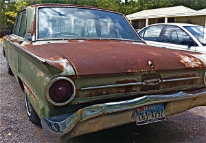 1962 ford fairlane rear green rusty s austin