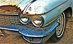 Rusted 1960 Cadillac Sedan in S. Austin Front Fender