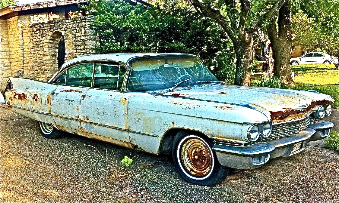 Rusted 1960 Cadillac Sedan in S. Austin TX