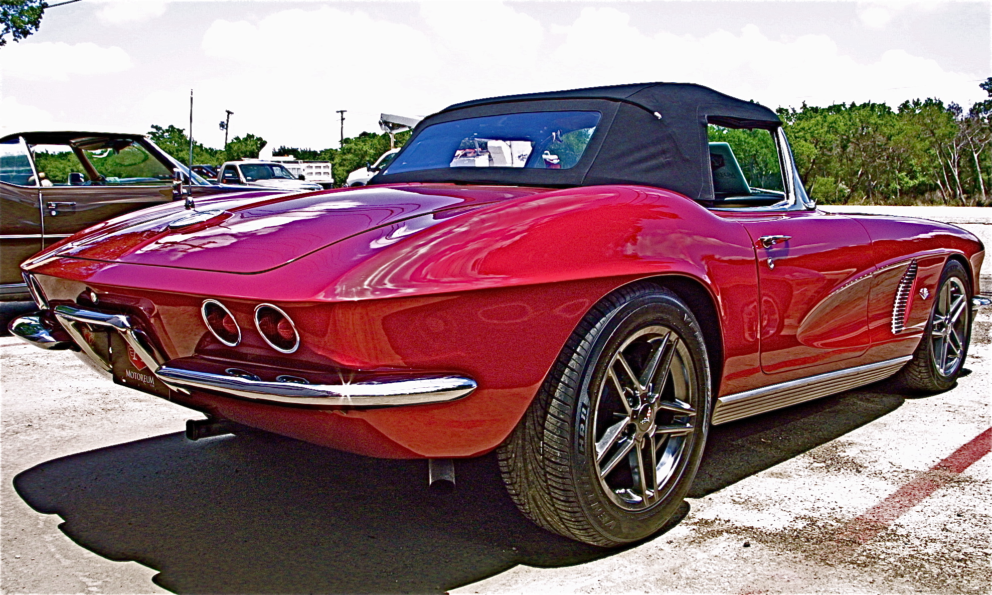 candy red corvette at motoreum*** rear