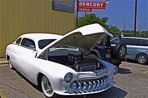 1949 White Mercury Custom at Mercury Charlie front 2