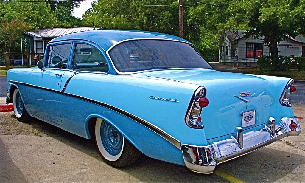 1956 Chevrolet Two Door at Carco Collision. rear quarter