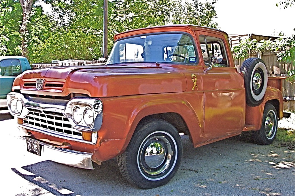 1958 brown ford truck in east austin