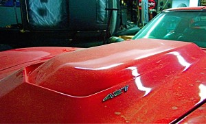 Red 427 C3 Corvette at Custom Car Crafters Hood