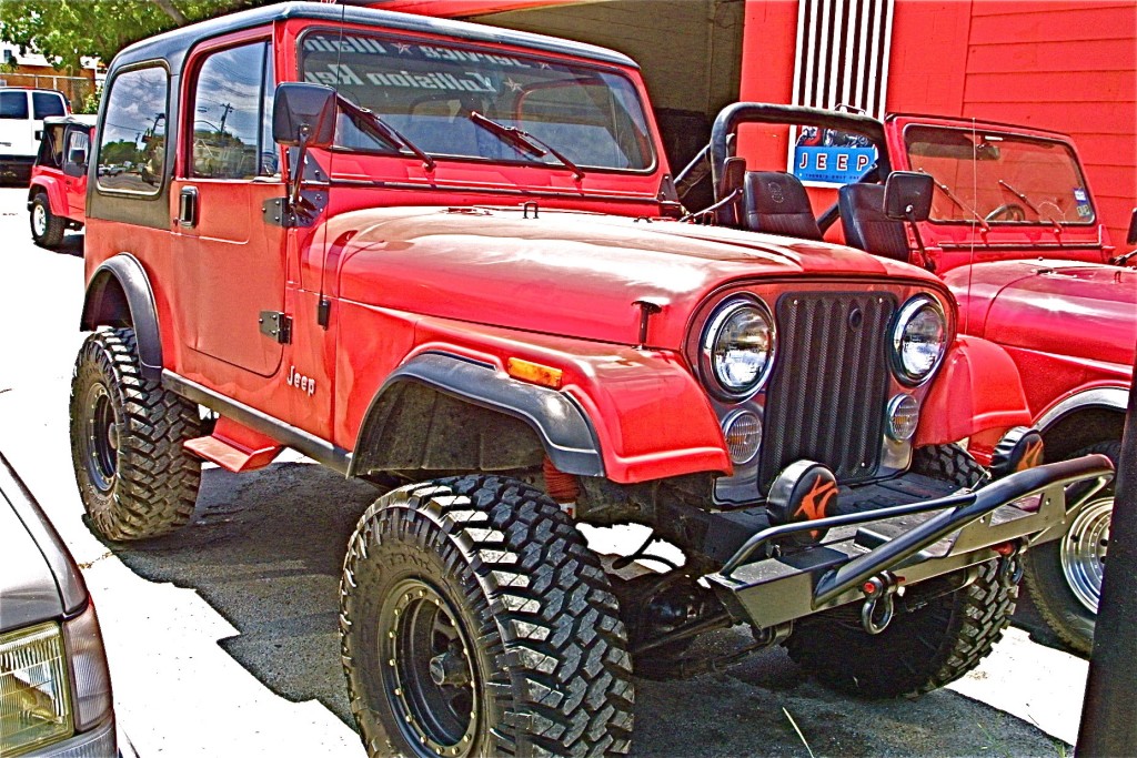 Red Jeep with Hardtop at Jeep Masters in Austin TX
