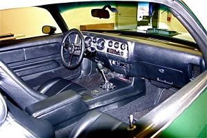 Green Firebird RestoMod at Elite interior