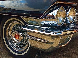 1962 Black Cadillac Coupe deVille at Austin Speed Shop bumper detail