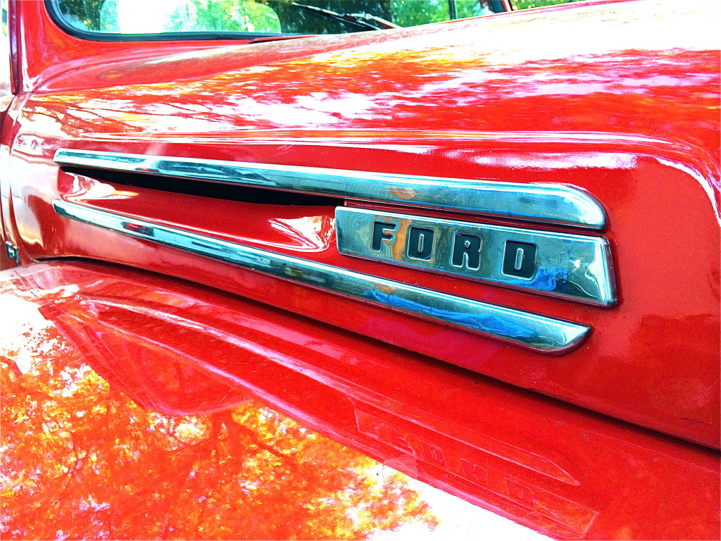 Restored F-1 Ford Pickup in Austin hood