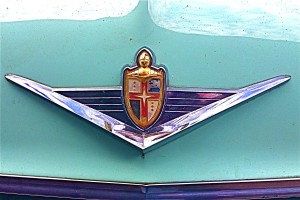 1954 Lincoln Capri Sedan in Austin TX hood emblem