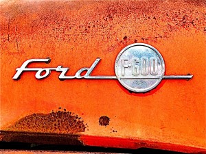 50s Ford F-600 Farm Truck in Austin emblem