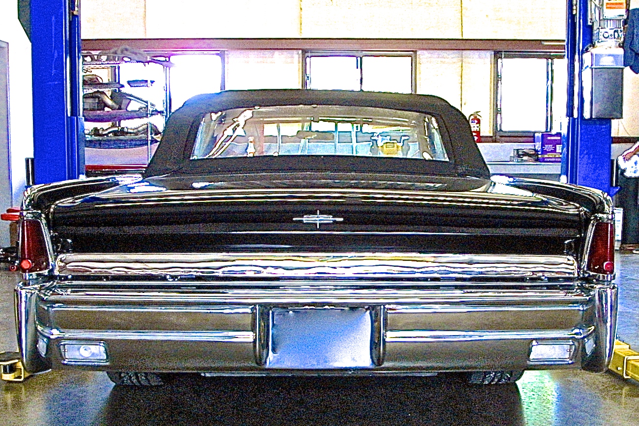 Black Lincoln at Elite Motorworks rear