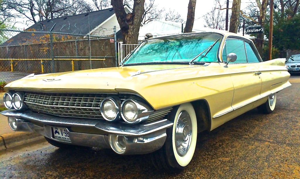 1961 Cadillac Coupe deVille in East Austin front quarter view