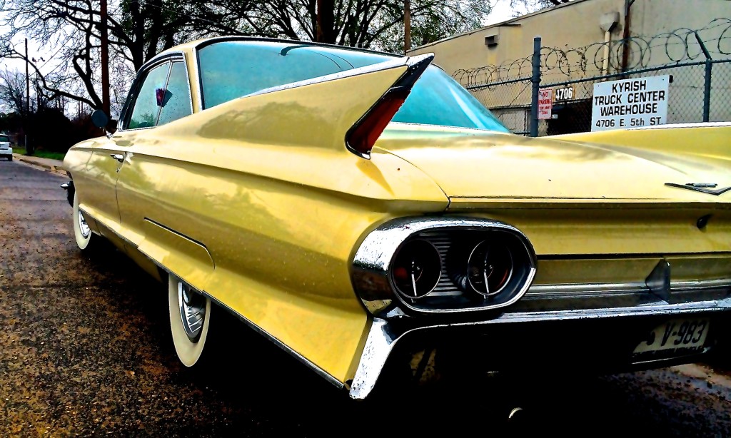 1961 Cadillac Coupe deVille in East Austin rear quarter