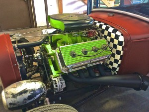 Classic Hot Rod at Custom Car Crafters in Austin TX engine