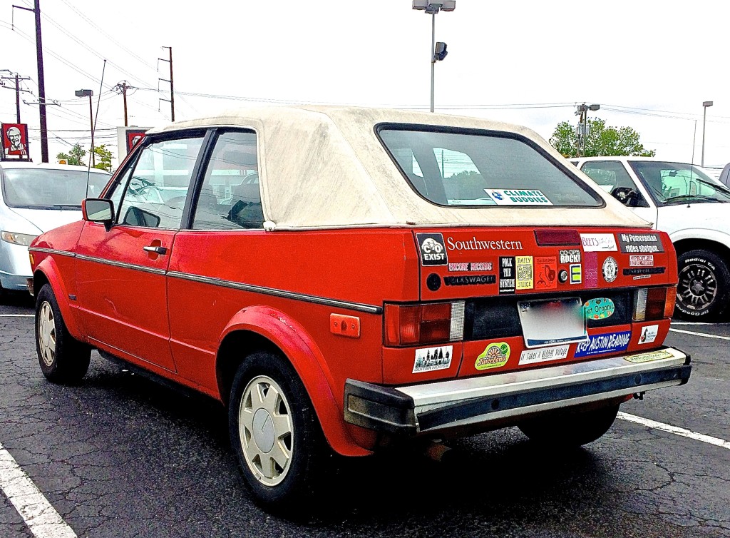 Red VW Rabbit Convertible in Austin Texas