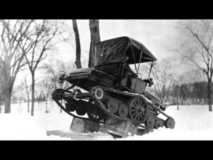 Model T converted into a snowmobile