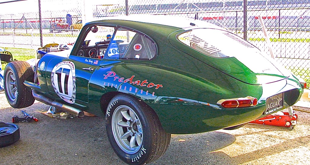 Jaguar XKE race car Circuit of Americas rear