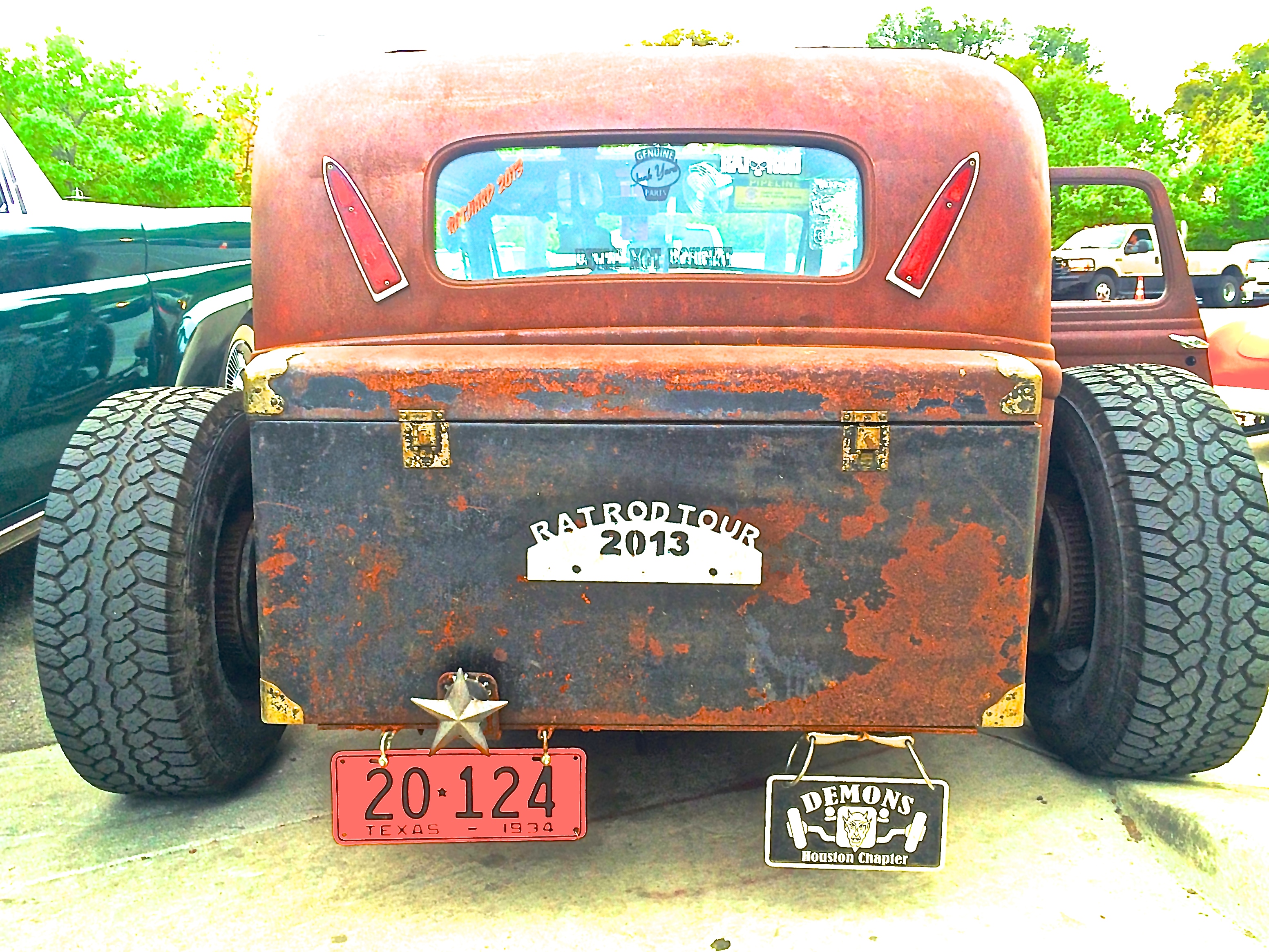 Scary 1934 Plymouth Rat rod Austin TX rear