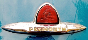 1949 Plymouth Special De Luxe in Austin TX trunk emblem