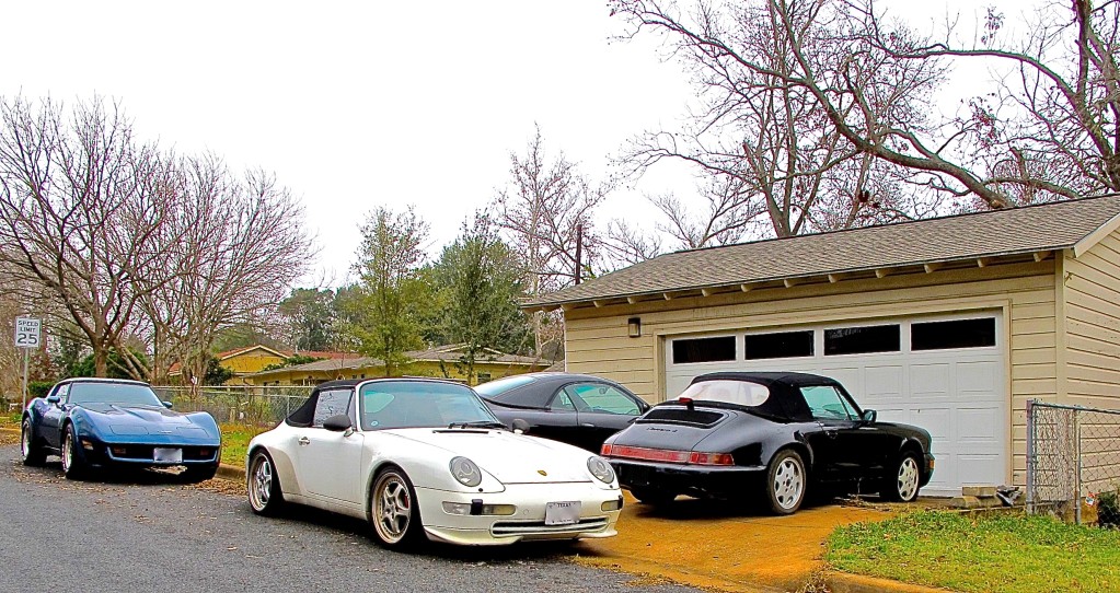 Porsches and Corvette in Allandale, Austin TX