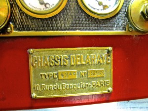1911 Delahaye 43A Fire Engine plaque