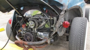 Rooster's Volkswagen custom in Austin TX engine