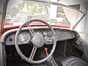 1961 Triumph TR3 at Ron Shimek's in Austin TX interior