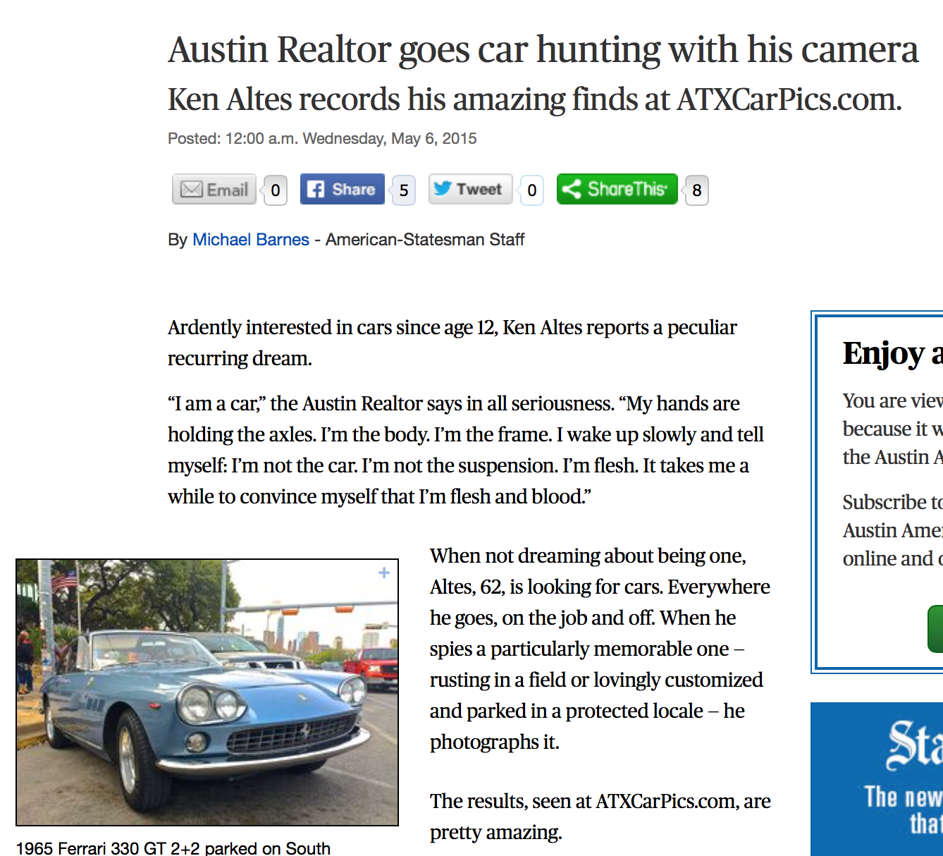 We're in the News! Check out Austin Statesman Article