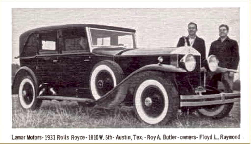 1931 Rolls Royce in Austin TX, Lamar Motors, Roy Butler and Floyd L. Raymond