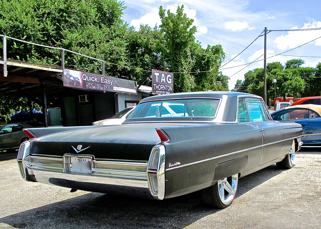 1964 Cadillac Coupe deVille on S. Lamar rear