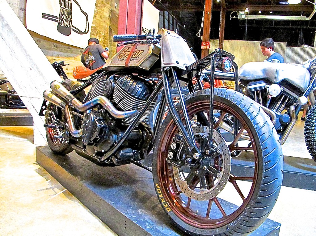 Indian Custom motorcycle at Handbuilt Show in Austin TX