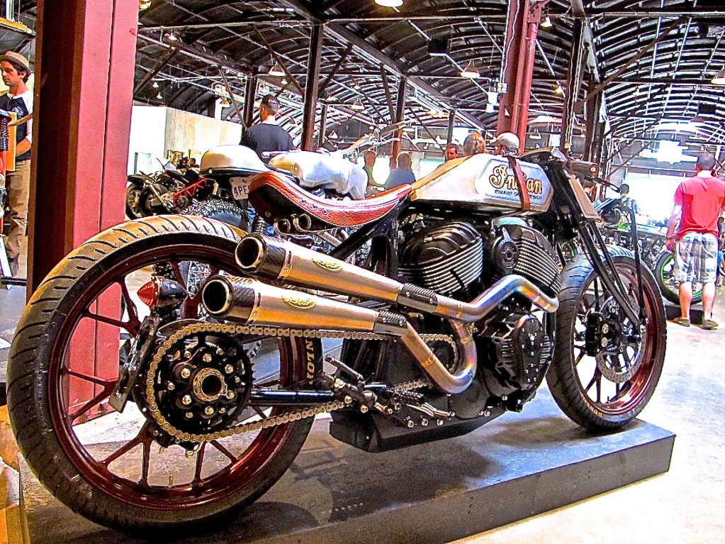 Indian Custom motorcycle at Handbuilt Show in Austin Texas