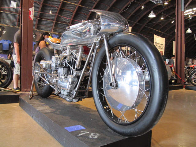 Supercharged 1965 Harley XLCH at Homebuilt Motorcyle Show in Austin TX