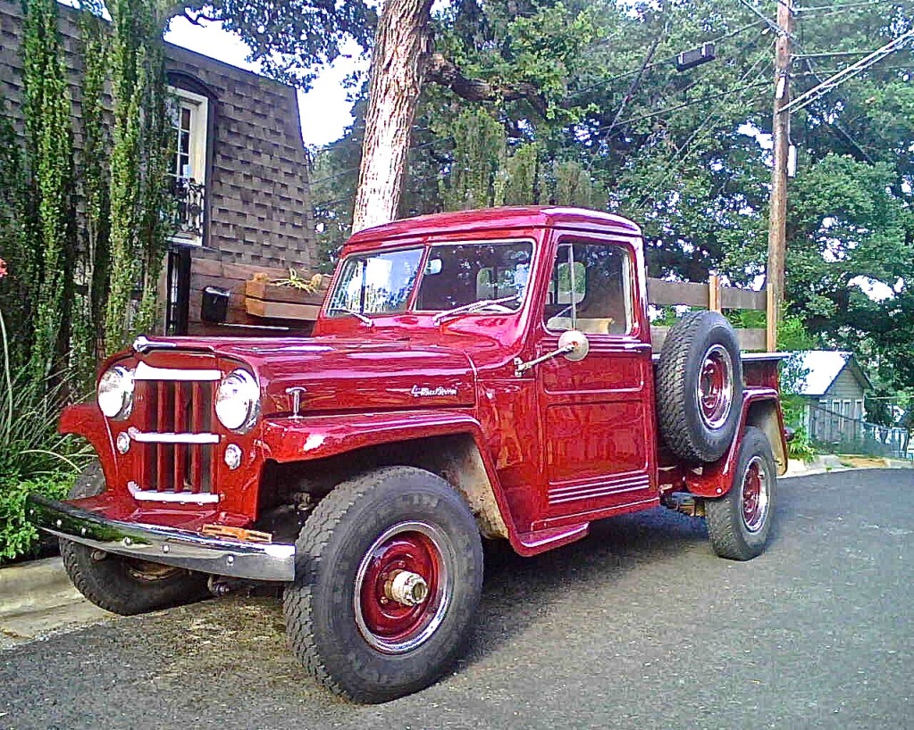 Red 50s Willys Pickup