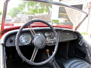 1961 Triumph TR3 at Ron Shimek's in Austin TX interior