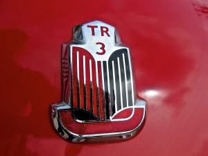 1961 Triumph TR3 at Ron Shimek's in Austin TX. emblem