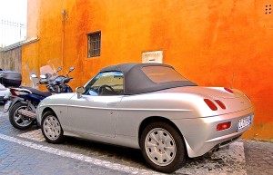 Fiat Barchetta in Rome, Italy side view